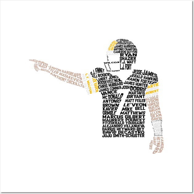 Ben Roethlisberger Steelers Team Names Design Wall Art by hootdesigns11